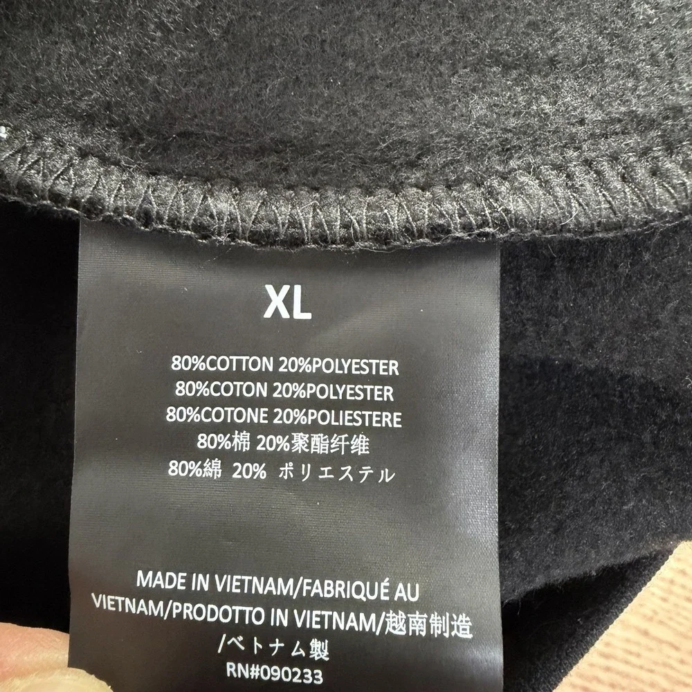 Fear of God‎ ESSENTIALS Mens Fleece Pullover Hoodie Size XL Black White Graphic